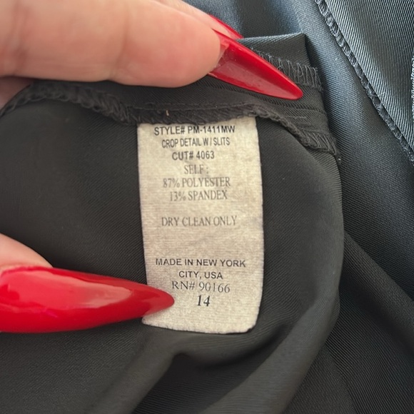 Womyn Cropped Black Side Slit Dress Pants - Picture 5 of 5